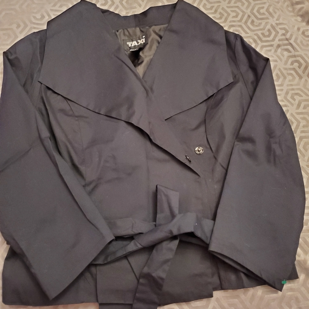 Casual Tie-waist Blazer (black) - Picture 3 of 5